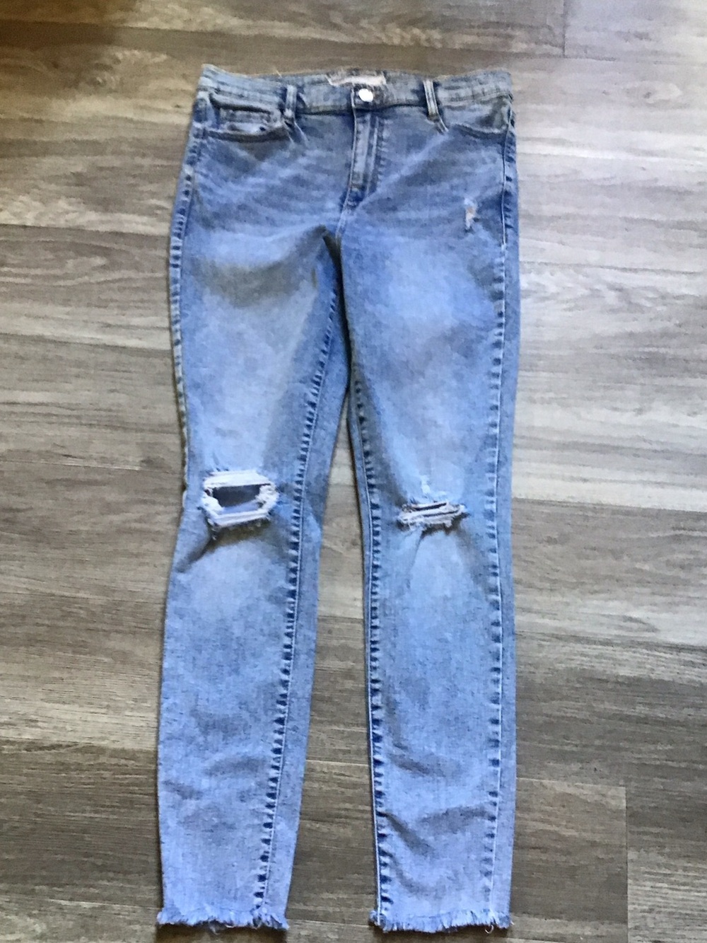 Garage Light Blue Ripped Women's Skinny Jeans